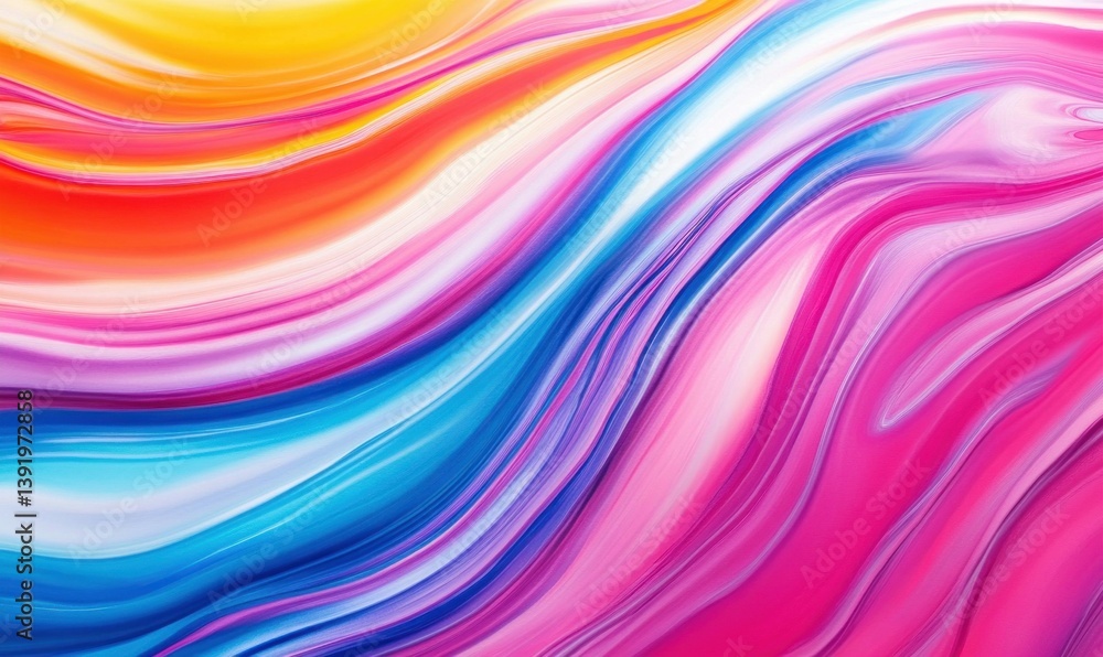 Poster abstract fluid art background with vibrant and swirling colors creating a dynamic wave design.