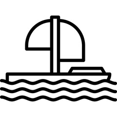 Masthead Sloop Sailboat Icon Vector Element
