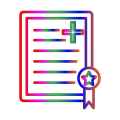 Fototapeta premium Certificate line gradient icon