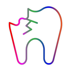 Obraz premium Broken tooth line gradient icon
