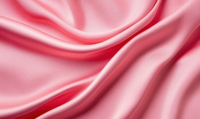 Obraz premium A beautiful pink silk fabric is draped with soft curves, creating a luxurious backdrop.