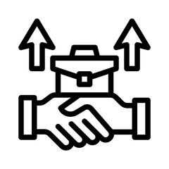handshake line icon