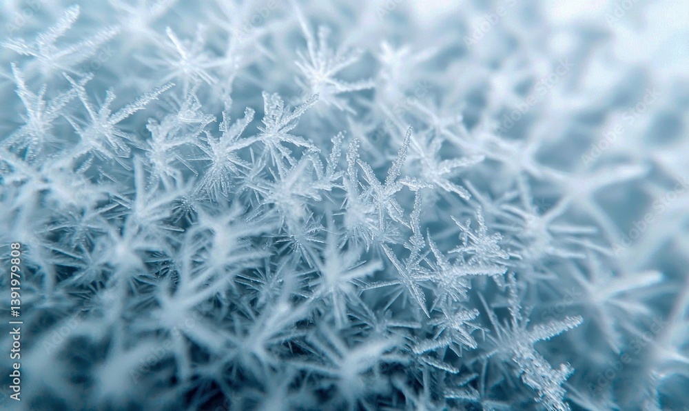 Aufkleber delicate ice crystals form intricate patterns, creating a mesmerizing winter wonderland up close.