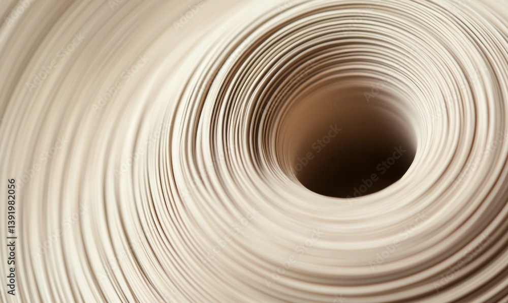 Poster an abstract vortex created by layers of a light surface, inviting the viewer into its swirling cente