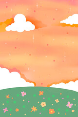 vector illustration of a summer landscape