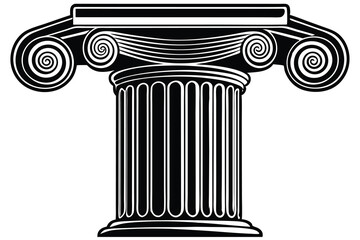 Ancient pillar Silhouette Vector.