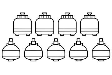 Fuel tank line art digital drawing minimalist approach with precision.