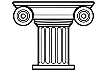 Ancient pillar Silhouette Vector.