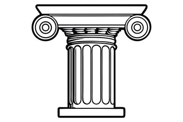 Ancient pillar Silhouette Vector.
