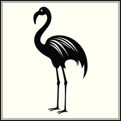 Obraz premium Silhouette of Flamingo, Tropical Bird