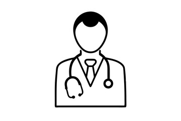 Doctor Stethoscope silhouette vector illustration