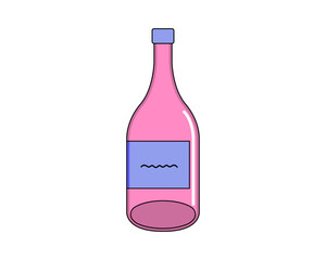 Wine Bottle. Wine Lover. Wine festival. Vector.
