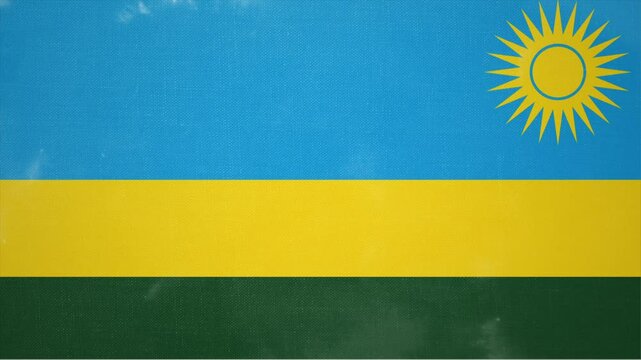 Animated Video Showing the Flag of RWANDA Emerging from Nowhere