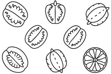 Jackfruit line art minimalist artwork featuring detailed tropical fruit shape