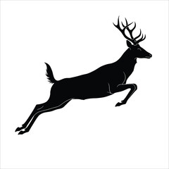 Obraz premium Deer Silhouette, Deer Art, Deer Clipart, Deer Vector, Deer Icon, Deer Head Silhouette, Deer Outline, Deer Shape, Deer Drawing, Deer Graphic, Buck Silhouette, Doe Silhouette, Forest Deer Art, Wildlife 