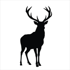 Deer Silhouette, Deer Art, Deer Clipart, Deer Vector, Deer Icon, Deer Head Silhouette, Deer Outline, Deer Shape, Deer Drawing, Deer Graphic, Buck Silhouette, Doe Silhouette, Forest Deer Art, Wildlife 