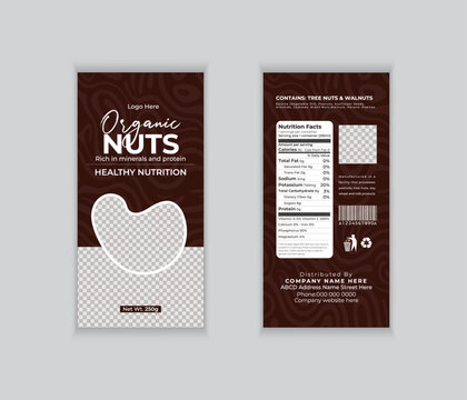 Simple and Unique nut Pouch Packaging Design template