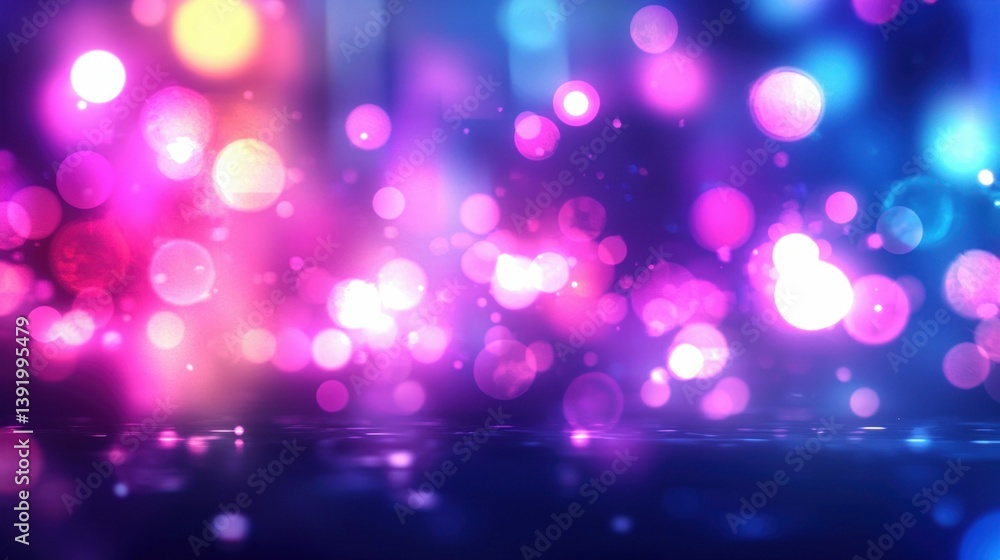 Poster A vibrant and colorful abstract background with bokeh lights creating a captivating visual.