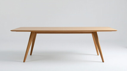 Fototapeta premium minimalist wooden table angled legs perfect modern dining