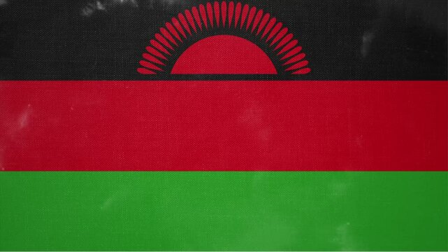 Animated Video Showing the Flag of MALAWI Emerging from Nowhere