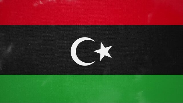 Animated Video Showing the Flag of LIBYA Emerging from Nowhere