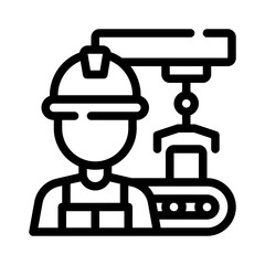 Fototapeta premium worker line icon