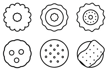 Jammie Dodger Line Art Black and White Biscuit Illustrative Drawing