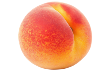 Juicy ripe peach vibrant summer fruit sun kissed skin perfect texture isolated on white background isolated on transparent background