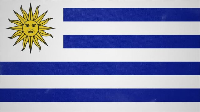 Animated Video Showing the Flag of Uruguay Emerging from Nowhere