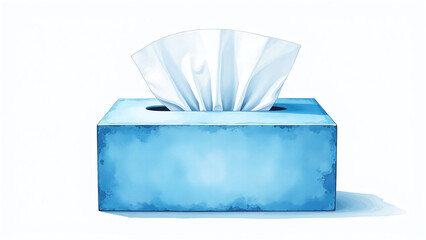 artistic watercolor design blue tissue box soft tissue stylish suitable decor everyday use isolated
