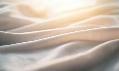 Fototapeta premium Soft white fabric with gentle folds, softly lit by warm sunlight, creating a calm and elegant scene.