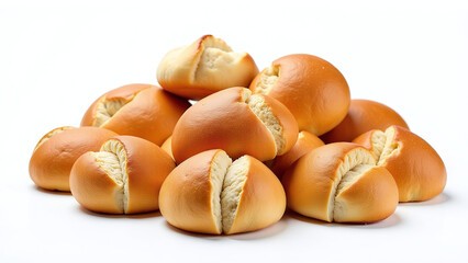assorted bread rolls various shapes sizes suitable snacks meals perfectly isolated white