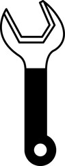 black and white flat icon vector of Wrench