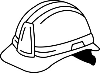 black and white flat icon vector of hard hat