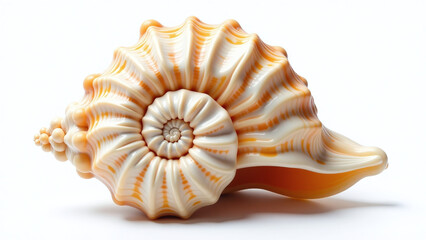 beautiful intricate spiral seashell showcases textured detail natural design isolated white