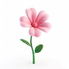 Fototapeta premium Whimsical pink flower illustration