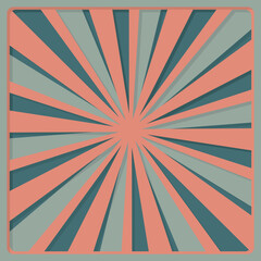 retro background with rays. retro vintage background. Layered paper cut style, Shadow Box 