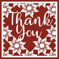 Thank you Layered paper cut style, Shadow Box  with flowers. 