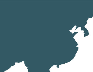 Black and white outline map of China with clear national borders. Editable vector format, ideal for educational use, presentations, infographics, and customizable design and mapping projects.