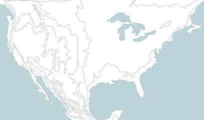 Black and white outline map of the United States. High-resolution, editable vector showing state borders. Ideal for educational use, infographics, presentations, and customizable design projects.