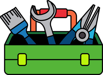 flat icon vector of tool box