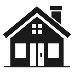 House icon silhouette on white background 