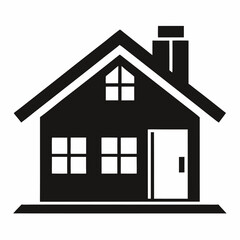 House icon silhouette on white background 
