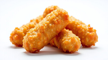 crispy golden chicken nugget perfect food displays advertising often isolated white backgrounds