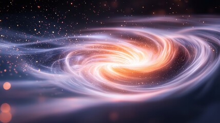 Swirling Abstract Galaxy with Luminous Stars and Soft Glowing Colors in a Cosmic Atmosphere
