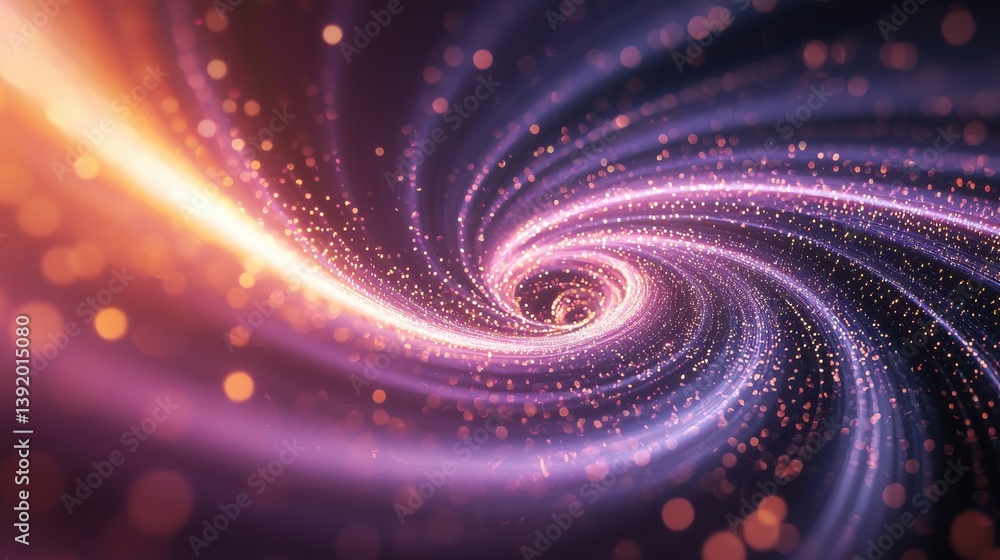 Aufkleber dynamic swirling vortex of vibrant colors and glowing particles creating a cosmic atmosphere