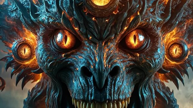  Close-Up of a Hellish Beast &ndash; Glowing Eyes of Fury