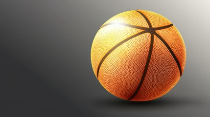 Obraz premium a vibrant textured basketball illuminated against a gradient gray backdrop symbolizing sportsmanship and skill for competitive play and dynamic athleticism