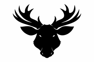 moose head design silhouette vector illustration