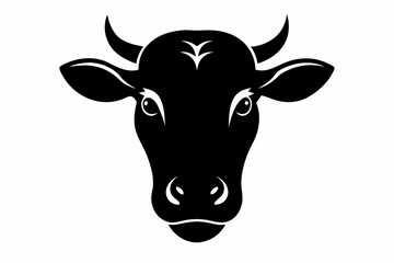  cow head design silhouette vector illustration
